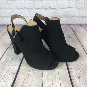 Report Black Peep-Toe Heels